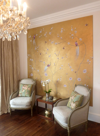 Bespoke Global - Product Detail - Golden Magnolia Chinoiserie Wall